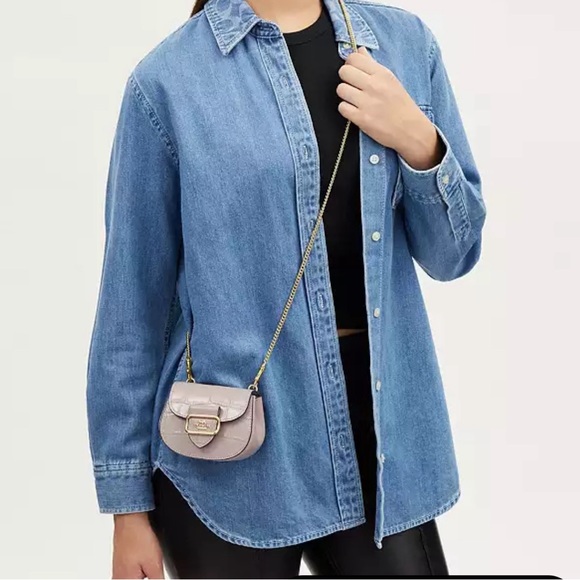 ❤️❤️❤️NWT Coach Morgan mini wallet on a chain+detachable metal strap ❤️❤️❤️ - Picture 1 of 14